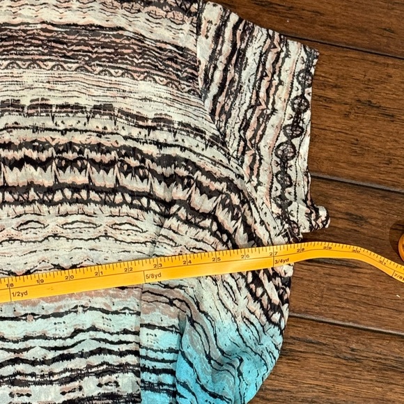 GYPSY sheer Multicolour loose flowy SILK shirt Blouse size Medium - Picture 4 of 7